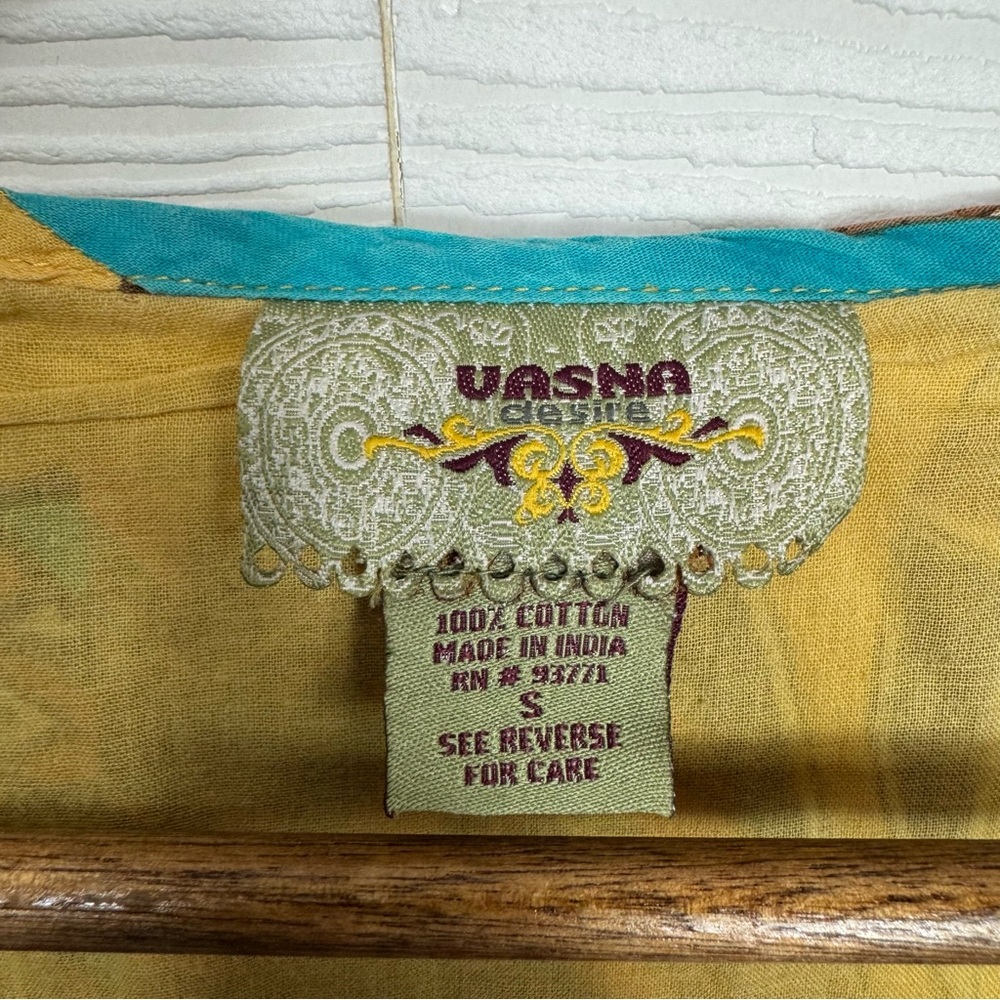 Vasna Patchwork Mixed Media Printed Boho Dress Wi… - image 7